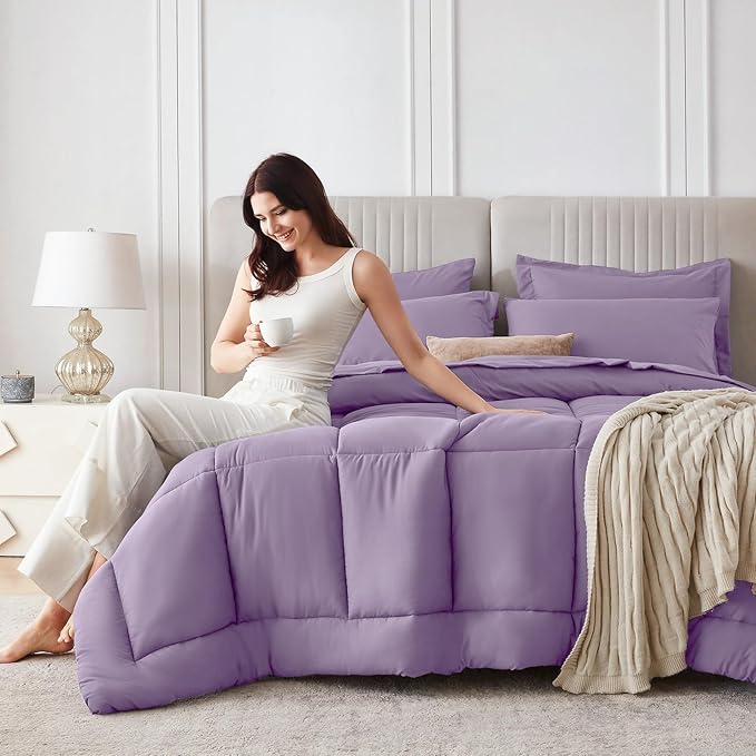 Sasttie Queen Comforter Set, 7 Pieces Bed in a Bag Queen, Complete Bedding Set - Image 8