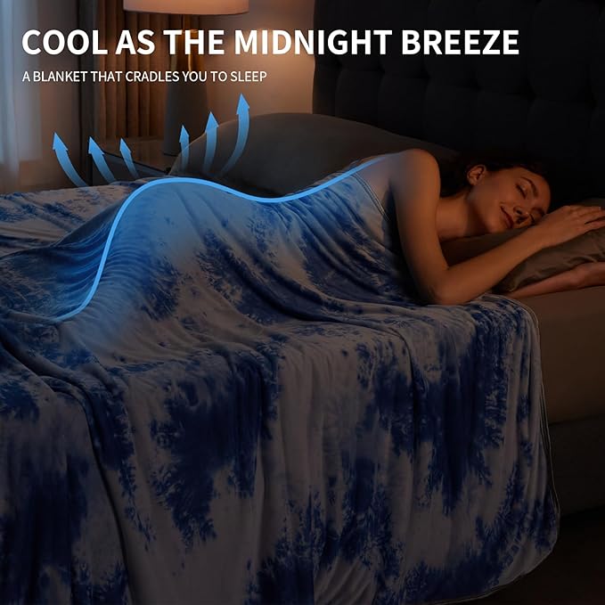 Guohaoi Cooling Throw Blanket for Hot Sleepers, Decortive Tie Dye, Arc-Chill - Image 5