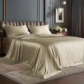 BEDELITE California King Sheets Set, Luxury Soft Taupe Satin Sheets by BEDELITE