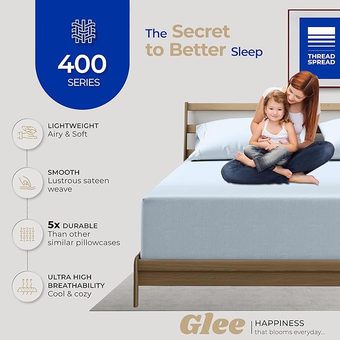 Thread Spread 100% Cotton Pillow Cases Queen Size Set of 4 - Image 2