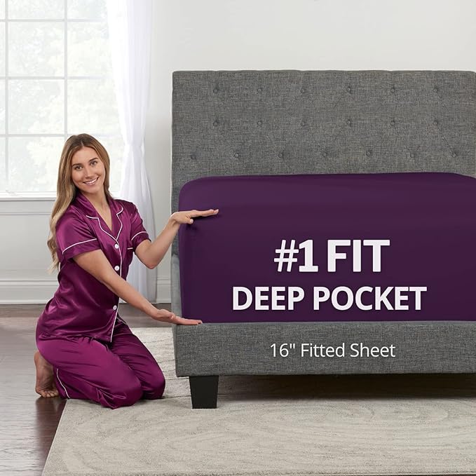 Kids Twin XL Fitted Sheet Only – Real 16” XL Twin Fitted Sheets Fit Perfectly by DeaLuxeBedding