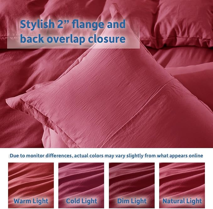 Nestl Burgundy Red Duvet Cover Queen Size - Image 8