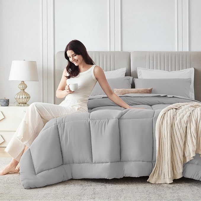 Sasttie Oversized King Comforter Set, 7 Pieces Reversible Bed in a Bag - Image 8