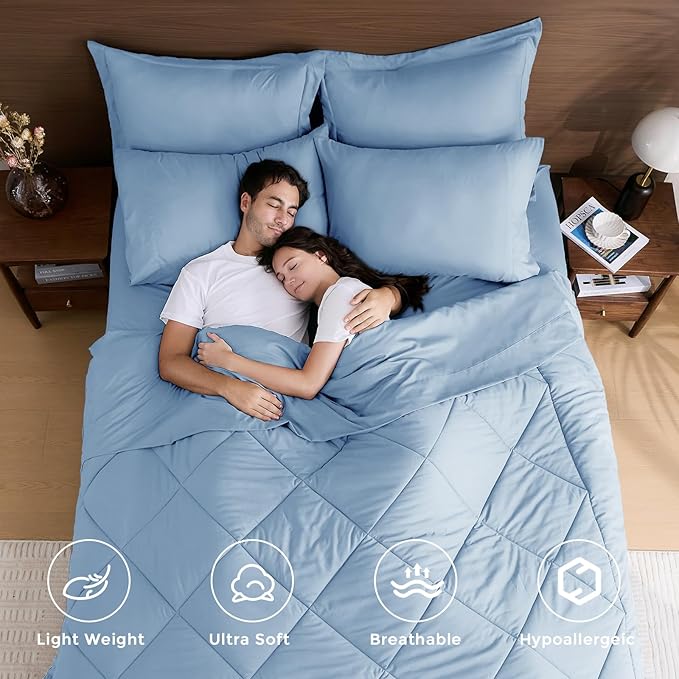 HEVUMYI Light Blue Full Comforter Set - Image 2