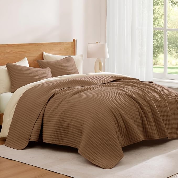 WRENSONGE Brown California/Oversized King Size Quilt Bedding Set - Image 3