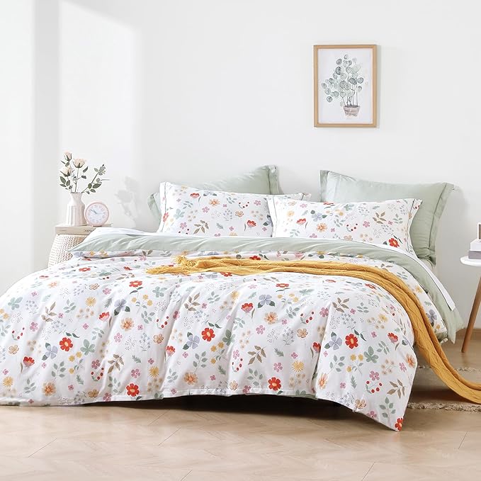 LEMIROE Botanical Cotton Comforter Queen Size 3Pcs by LEMIROEBEDDING