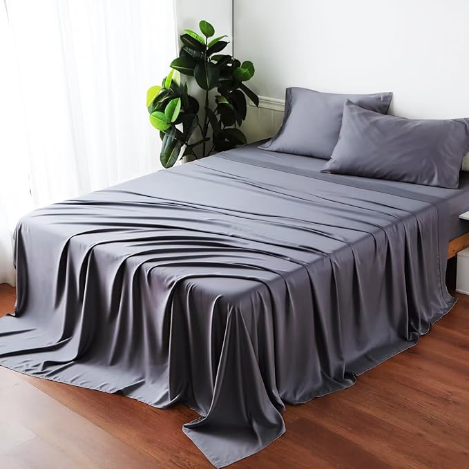 Bamboo Viscose Flat Sheets Only, 400 Thread Count Sateen Weave King Size Flat - Image 6