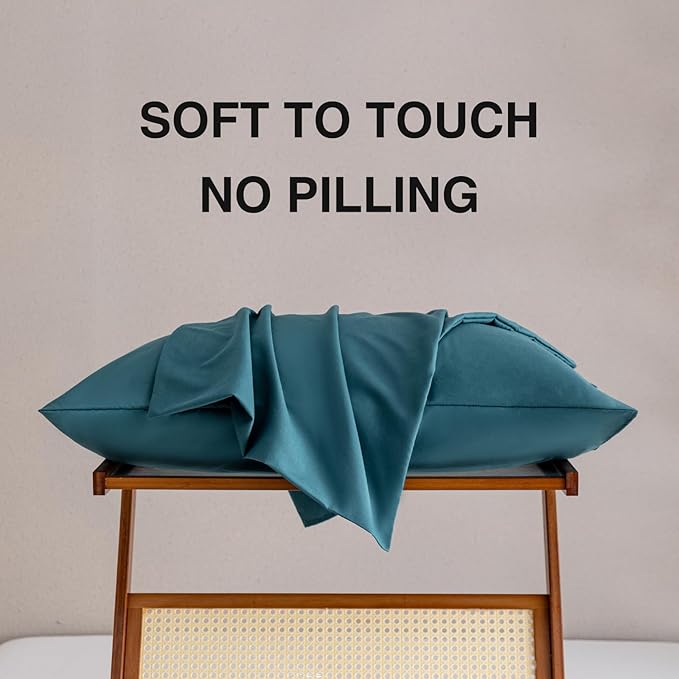 MINIPANDA Blue-Green Pillow Cases Set of 4 Queen Size - Image 5