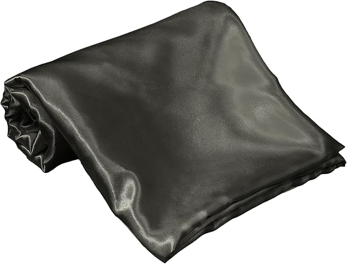 Homiest Dark Grey Satin Flat Sheet King Size, Luxury & Ultra Soft Bedding - Image 2
