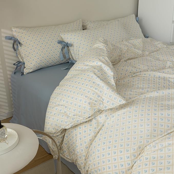 mixinni Blue Floral Duvet Cover Set Twin XL by mixinni