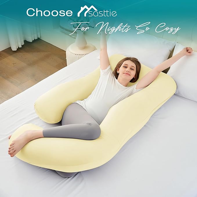Sasttie Pregnancy Pillows for Sleeping, U Shaped Cooling Full Body Pregnancy - Image 7
