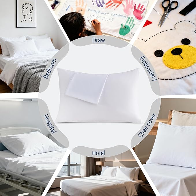 White Pillowcases Queen Size 48 Pack - Image 2