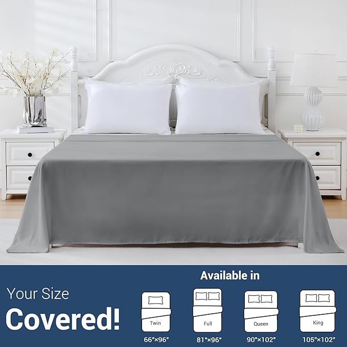 Bulk King Flat Sheets Only, 6 Pack Quick Sort Top Bed Sheet, Color-Coded Label - Image 5