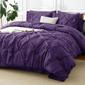 CozyLux Queen Comforter Set Purple, 7 Pieces Pintuck Bed in A Bag, Premium by CozyLux