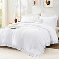 FUANNA Twin Comforter Set White, 2 Pieces Ruffle Twin Bed Set, Fluffy Twin by FUANNA