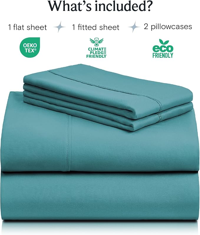 LuxClub 4 PC King Sheet Set, Deep Pockets Wrinkle Free Cooling Bed Sheets Hotel - Image 2