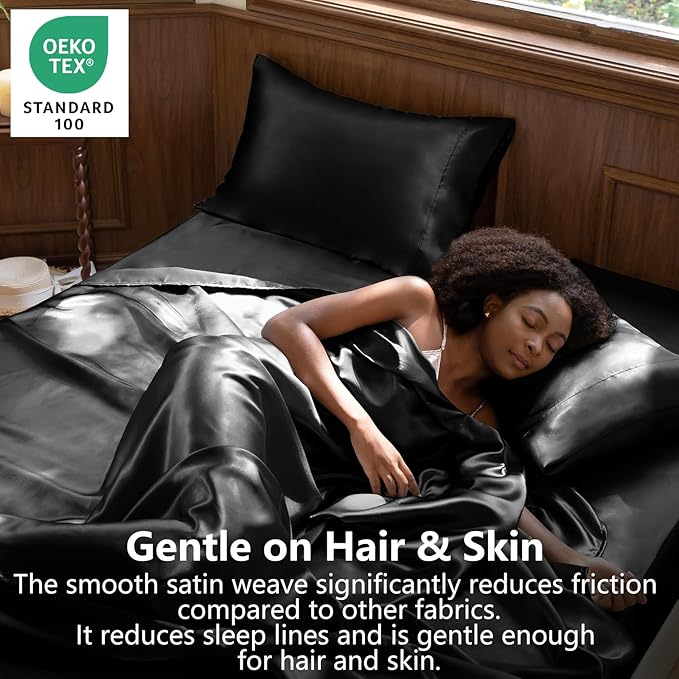 CozyLux Satin Sheets Twin Sheet Set - Image 2