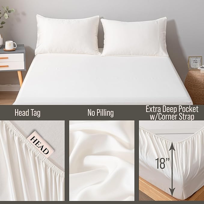 Bella Coterie Cal King Size Fitted Sheet Only | Luxury Bamboo Viscose | 100% - Image 3