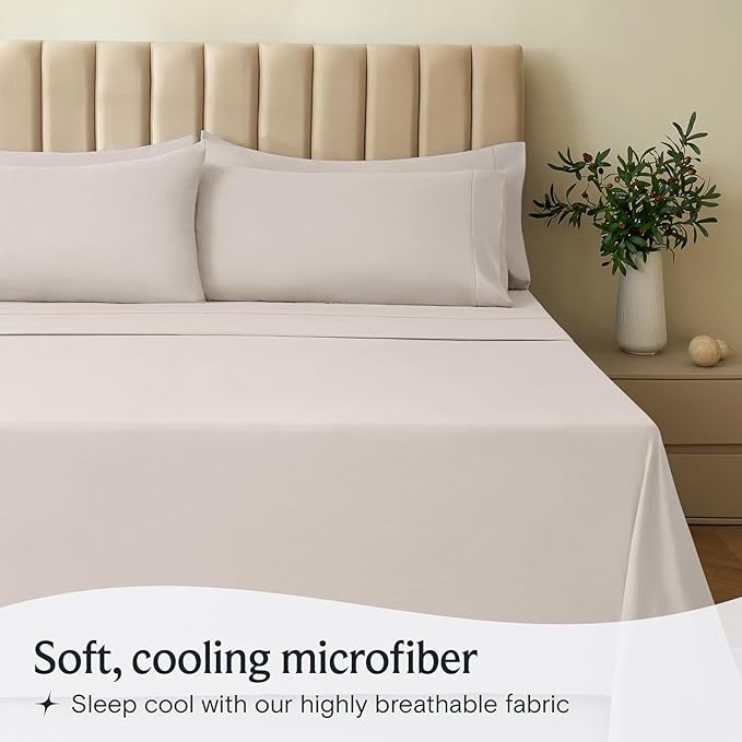 LuxClub 3 PC Twin Sheet Set, Deep Pockets Wrinkle Free Cooling Bed Sheets Hotel - Image 3