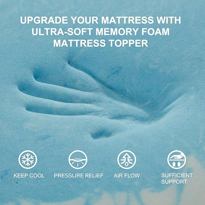 SINWEEK 3 Inch Memory Foam Mattress Topper Twin XL, Twin Extra Long Mattress - Image 3