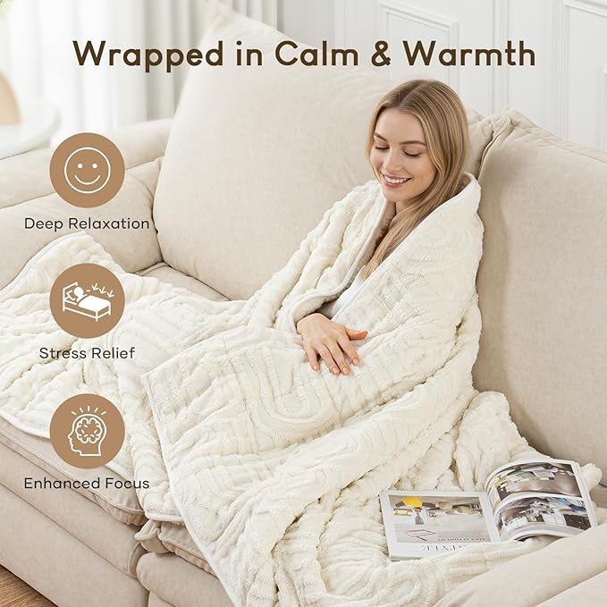 Cottonblue Jacquard Weighted Blanket - Image 5