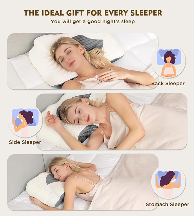 Osteo Cervical Pillow for Neck Pain Relief, Hollow Design Odorless Memory Foam - Image 7