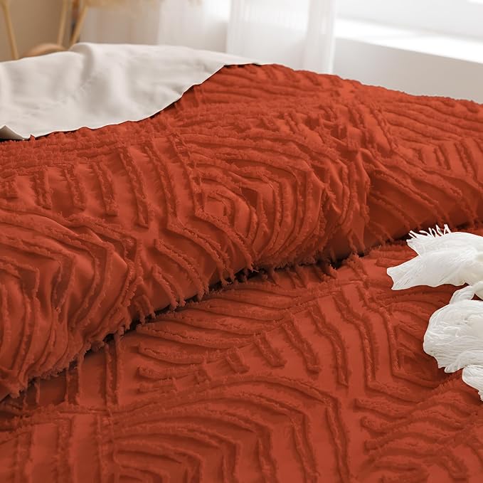 Andency Full Size Comforter Sets Burnt Orange, Boho Lightweight Full Bed Set - Image 5