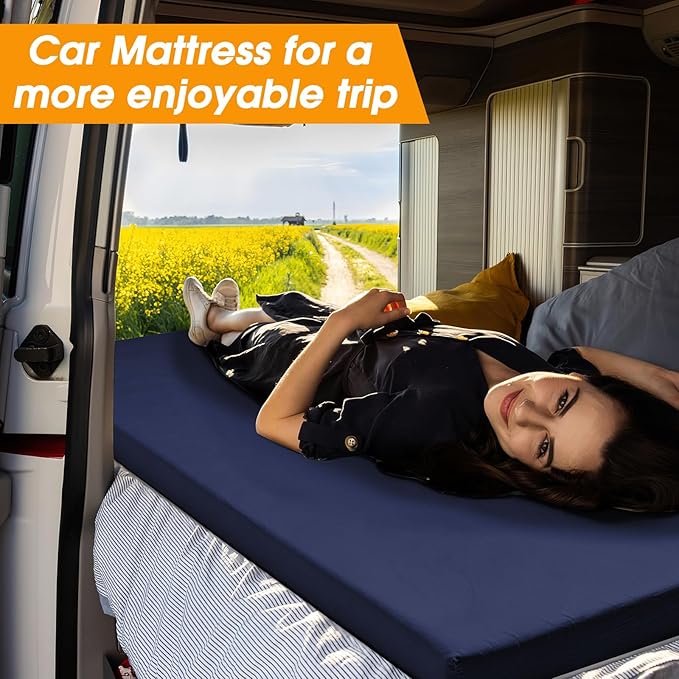 CYMULA Camping Cot Mattress 2in Memory Foam Sleeping Pad, Soft Warm Non-Slip - Image 8