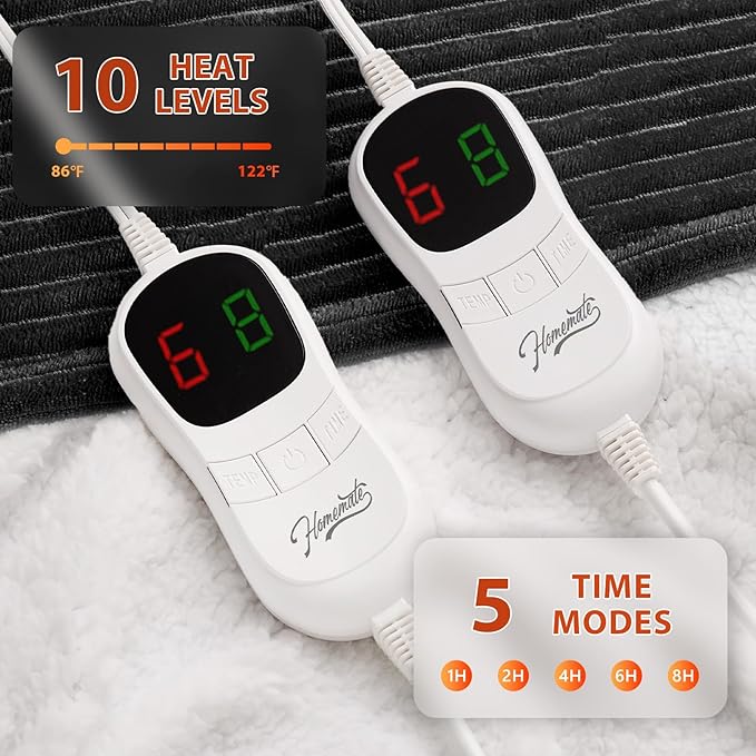 Homemate Electric Heated Blanket Queen Size - Image 3