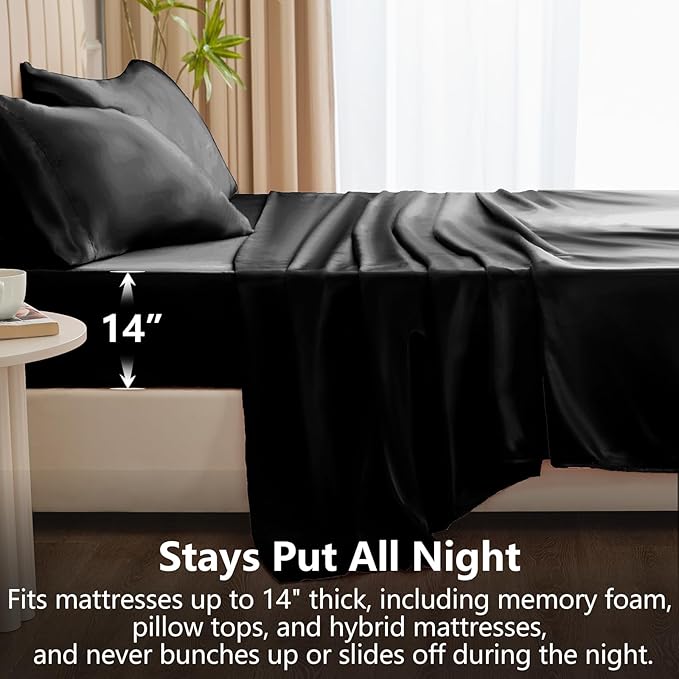 CozyLux Satin Sheets Twin Sheet Set - Image 4