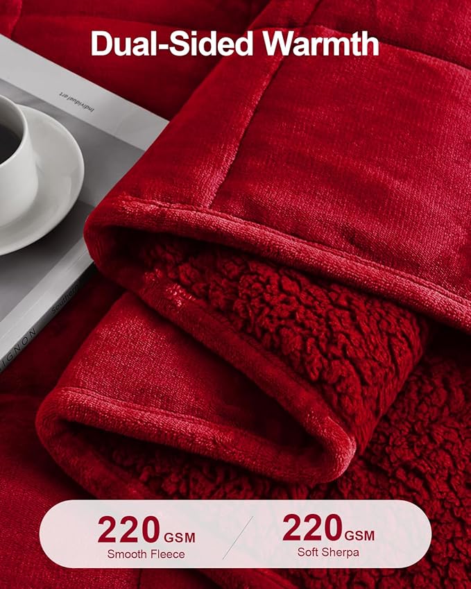 Super Fuzzy Soft Sherpa Fleece Weighted Blanket, 20 lbs Dual Sided Fluffy Heavy - Image 4