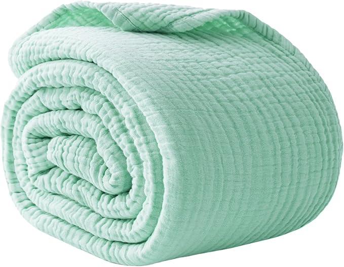 100% Cotton Muslin Blanket Large 50" x 70", Breathable and Lightweight Cotton by Kozyhvn