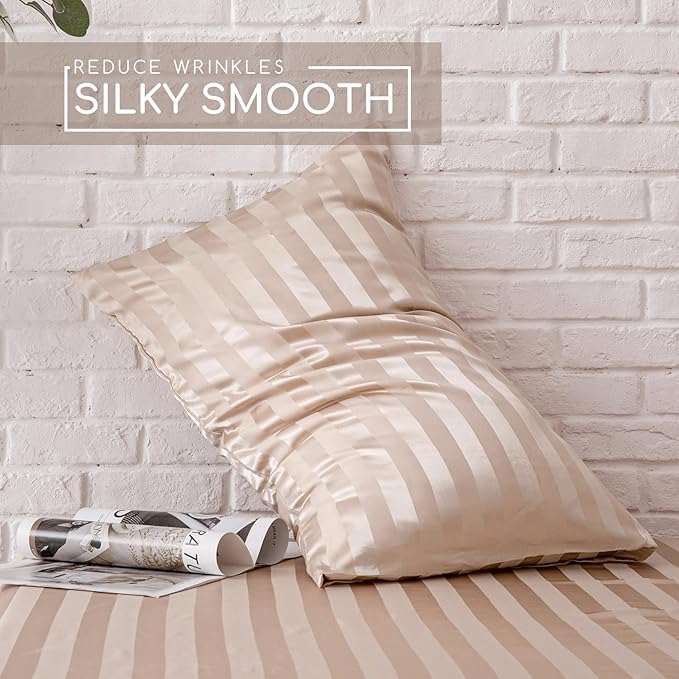 MR&HM Satin Bed Sheets, Full Size Sheets Set - Image 4