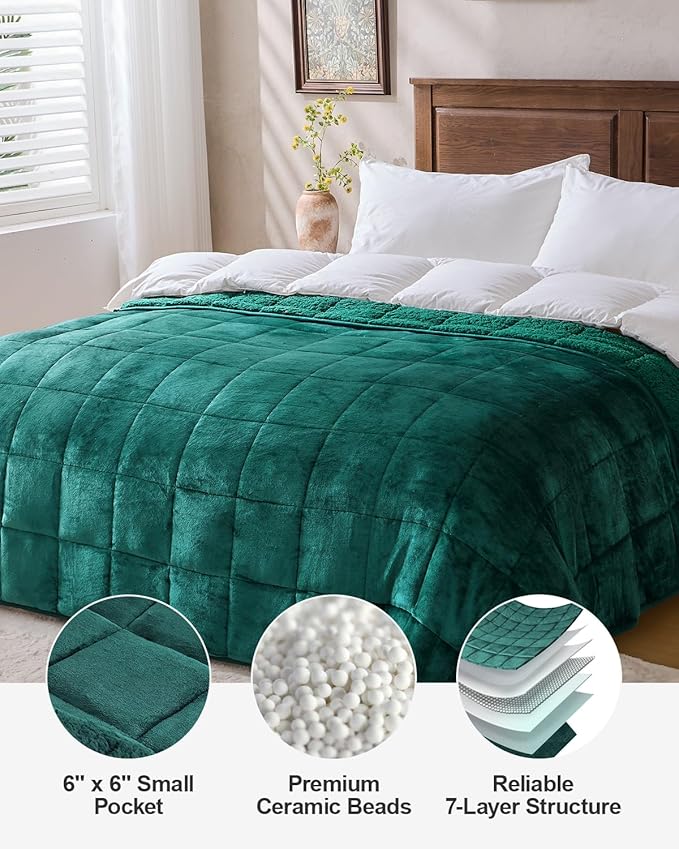 Super Fuzzy Soft Sherpa Fleece Weighted Blanket, 20 lbs Dual Sided Fluffy Heavy - Image 8