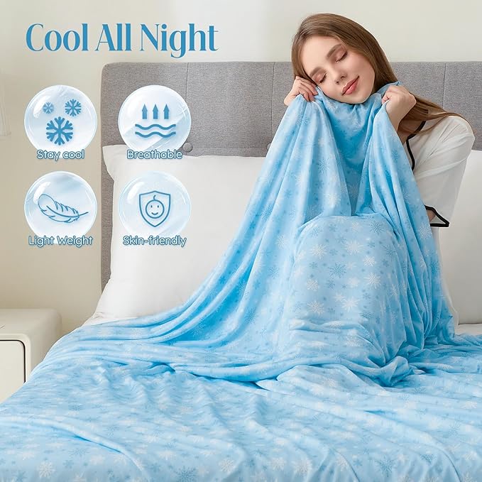 OIGAE Cooling Blanket for Hot Sleepers – Thin Summer Cooling Blanket Queen Size - Image 5