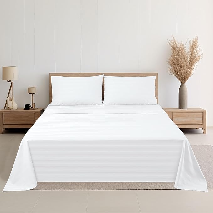 2-Pack Cotton Cal King Flat Sheet Only, 600 Thread Count 100% Egyptian Cotton - Image 8