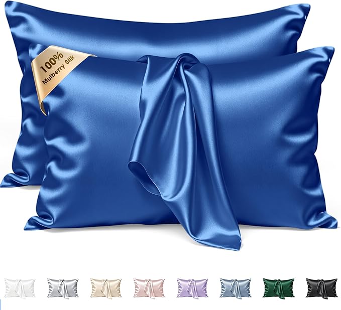 Silk Pillow Cases 2 Pack King Size Mulberry Silk Pillowcase Set of 2 by BRINGYOUTHEBEST