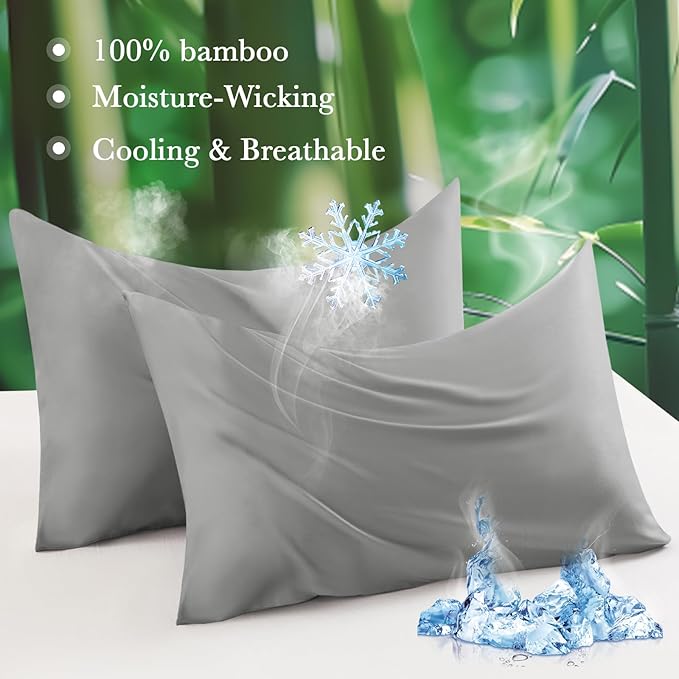 Curved Pillow Case Queen Size, Side Sleeper Pillow Cases Cover Cooling Rayon - Image 2