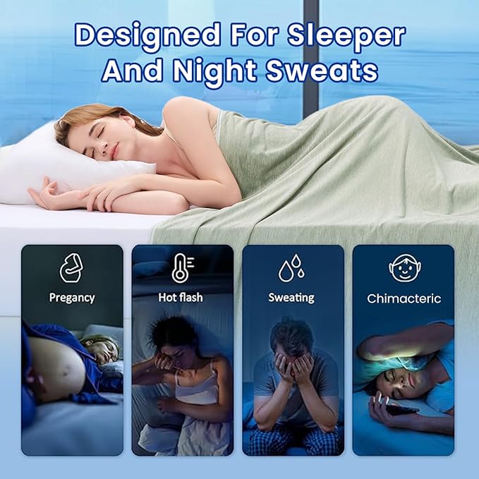TOPCEE Cooling Blanketfor Night Sweats Absorbs Heat to Keep Adults, Children - Image 4