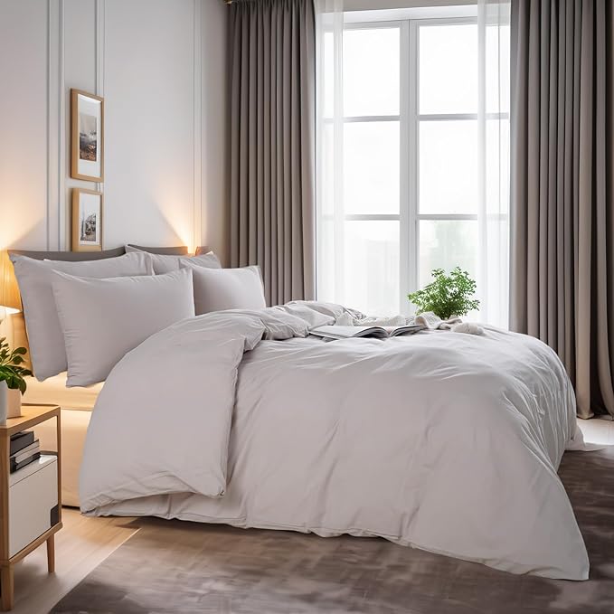 NEXHOME PRO Duvet Cover Full Size, 100% Washed Cotton Orgnic Linen Like - Image 2