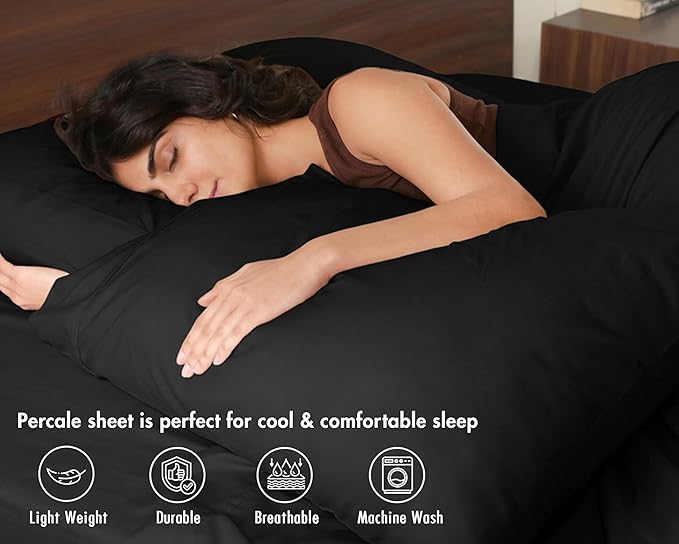 RUVANTI 100% Cotton Sheets – Twin XL Size Percale Bedding, Cooling & Breathable - Image 3