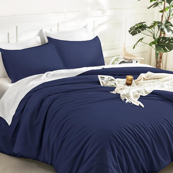 Litanika Navy Blue Comforter Set California King Size, 3 Pieces Cal King - Image 5