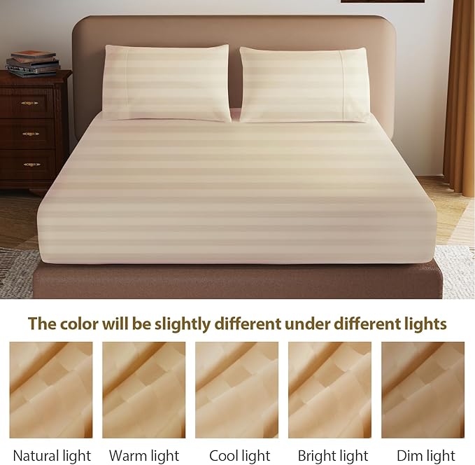 100% Egyptian Cotton Fitted Sheet King Size, 600 Thread Count, Single Fitted - Image 7