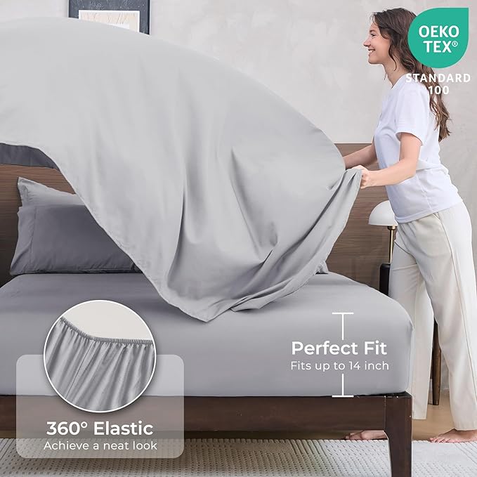 HEVUMYI Light Grey King Comforter Set - Image 5