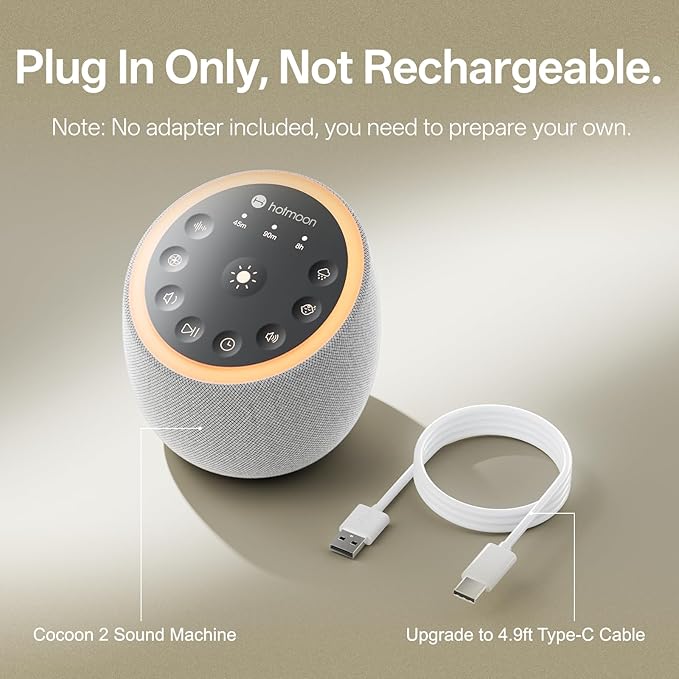 Hotmoon Sound Machine for Sleep, Cocoon 2 White Noise Sound Machine - Image 7