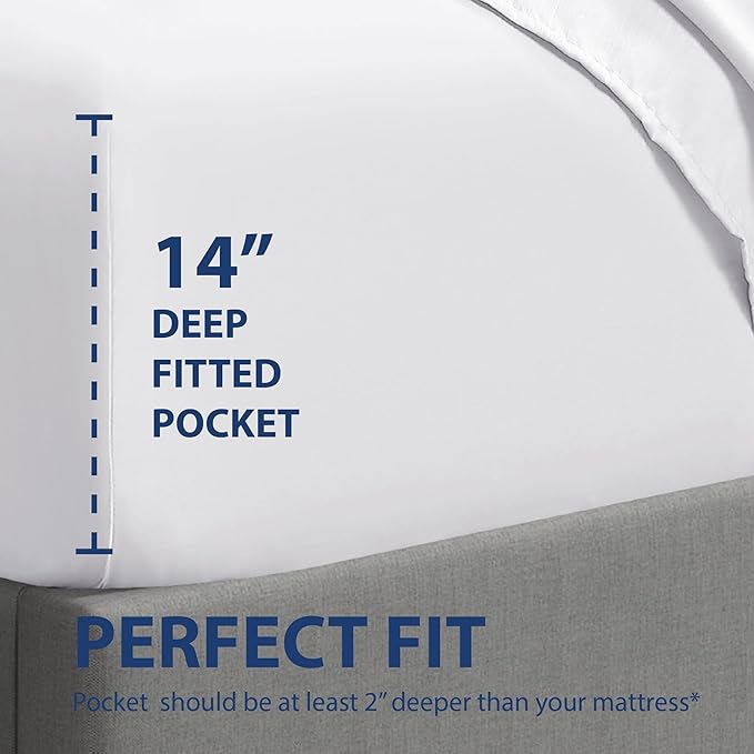 Cathay Home Full Fitted Sheet - Image 3