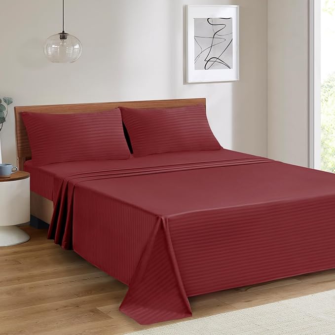 Mejoroom Striped Full Size Sheets – Extra Soft Full Size Bed Sheets - Image 5