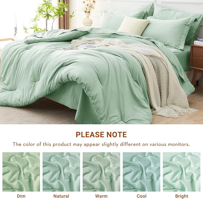 MUXHOMO 7 Pieces Queen Comforter Set, Soft Bed in a Bag Queen Size, All Season - Image 8