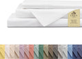 Linen Home 100% Cotton Percale Sheets Twin Size, Snow White, Deep Pocket by LINENHOME
