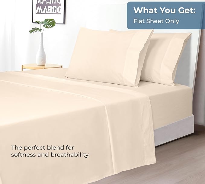 Royale Linen 100% Organic Cotton California King Flat Sheet Only - Image 5